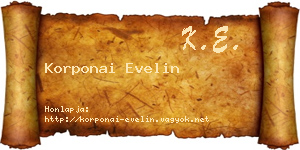 Korponai Evelin névjegykártya